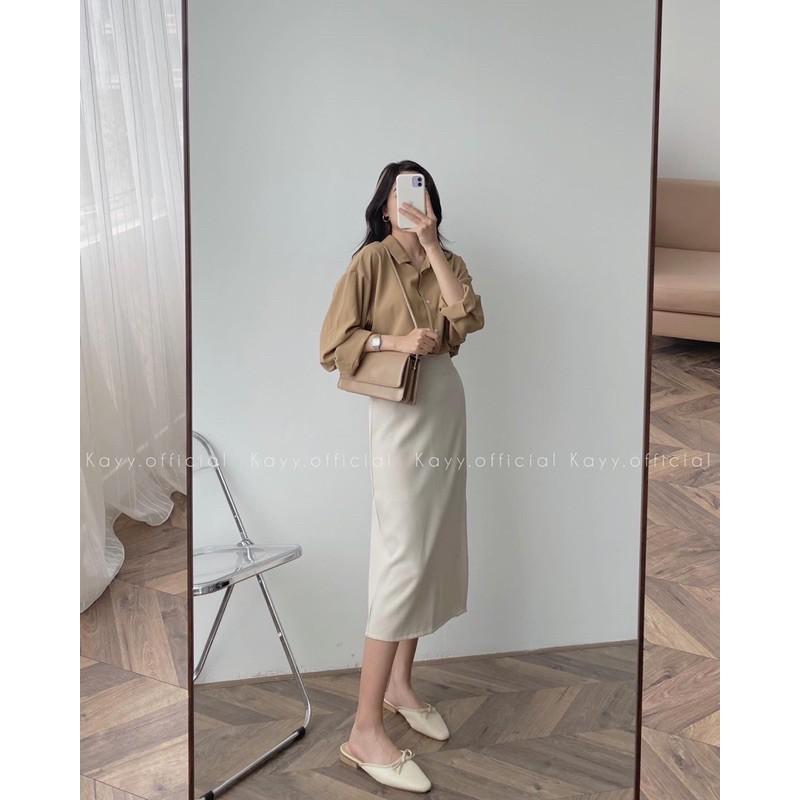 Set sơmi đũi+cv kẻ