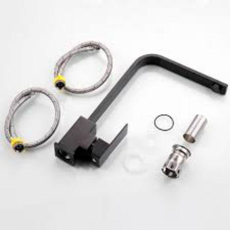 Vòi rửa chén Nóng Lạnh Inox sus 304 sơn tĩnh điện NaNo Đen kiểu vuông dẹt cao cấp VNN04