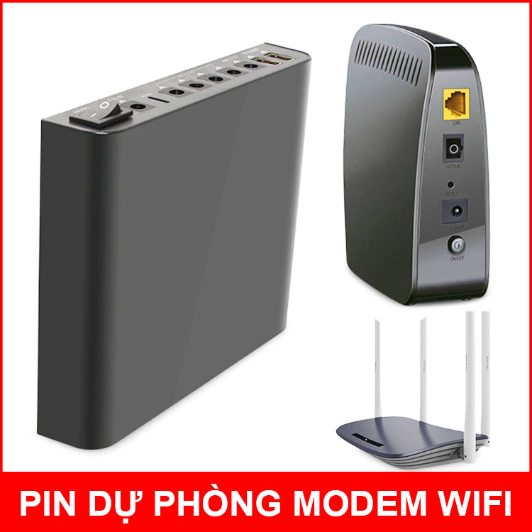 Nguồn lưu điện dự phòng UPS cho modem wifi camera USB 5V 9V 12V 24000mAh