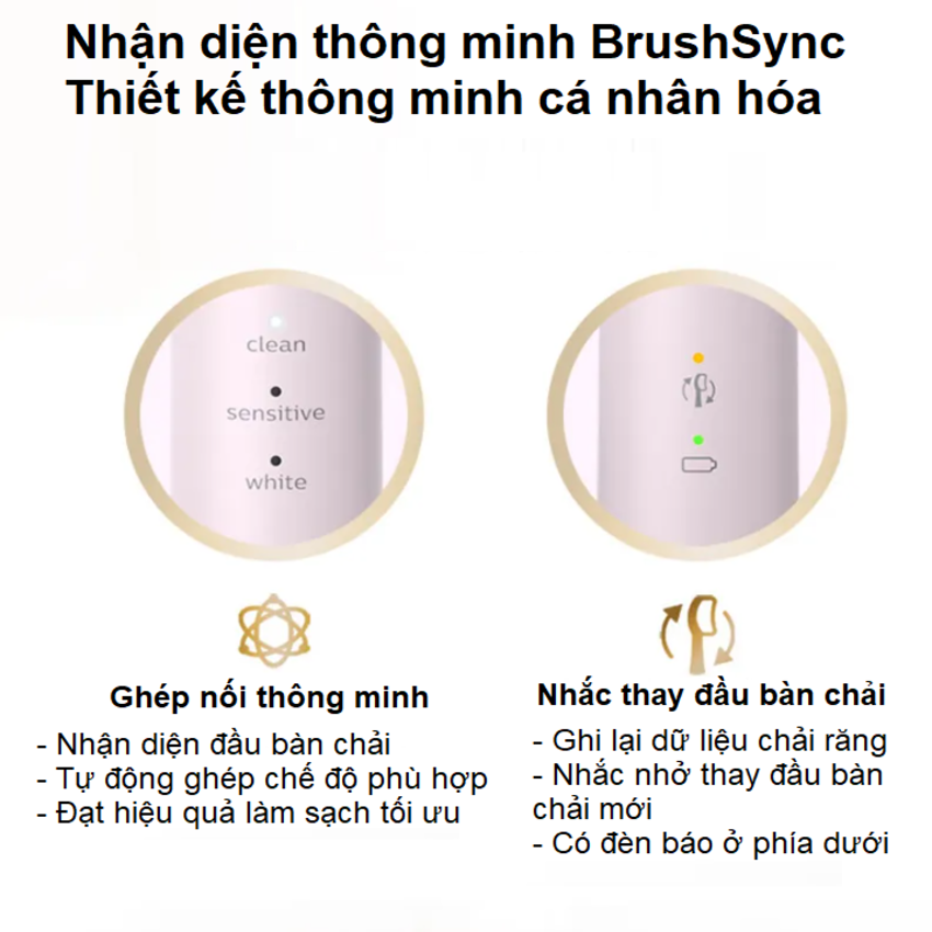 Bàn chải đánh răng điện rhương hiệu Hà Lan cao cấp Philips Sonicare Series 5200 HX3697 - 3 chế độ làm sạch - Hàng chính hãng