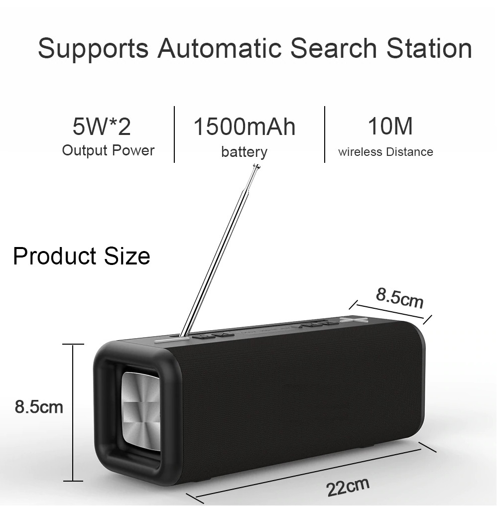 Loa Bluetooth T9 siêu Bass âm thanh Đen PF162