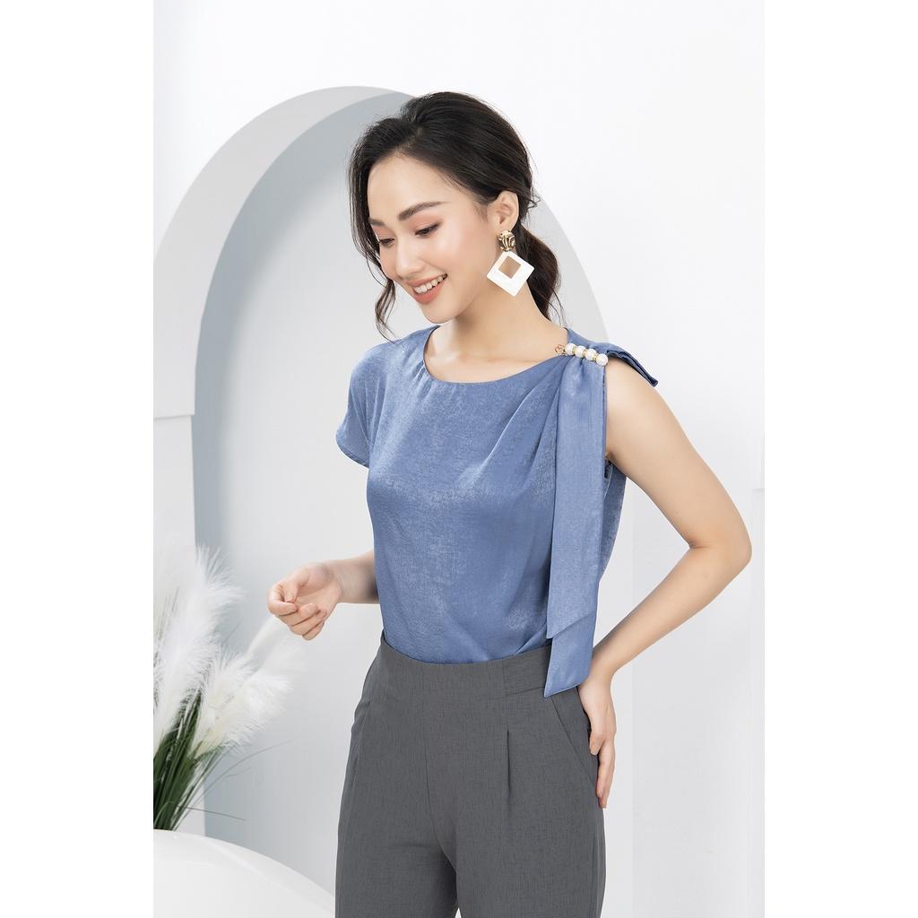 Áo sơ mi nữ công sở LUPERI LFSM1143 cách điệu sát nách trẻ trung, hiện đại, dễ mix đồ