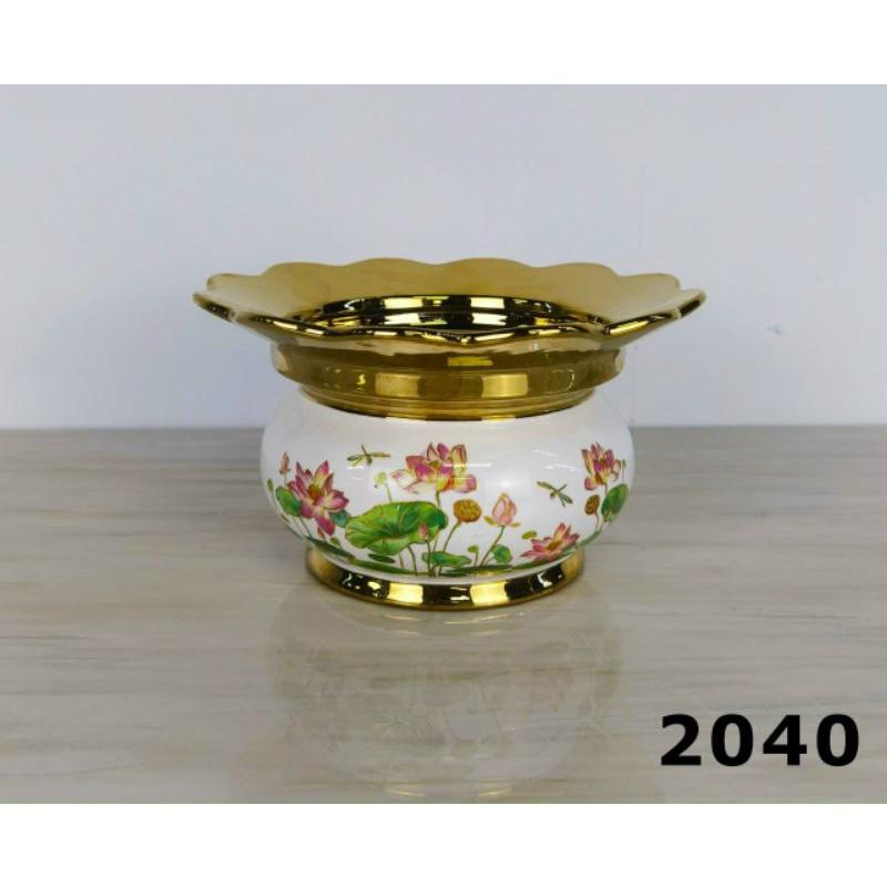 Bộ thờ cúng sen hồng sen hồng xi vàng mẫu 2040 (giá 1 sản phẩm)