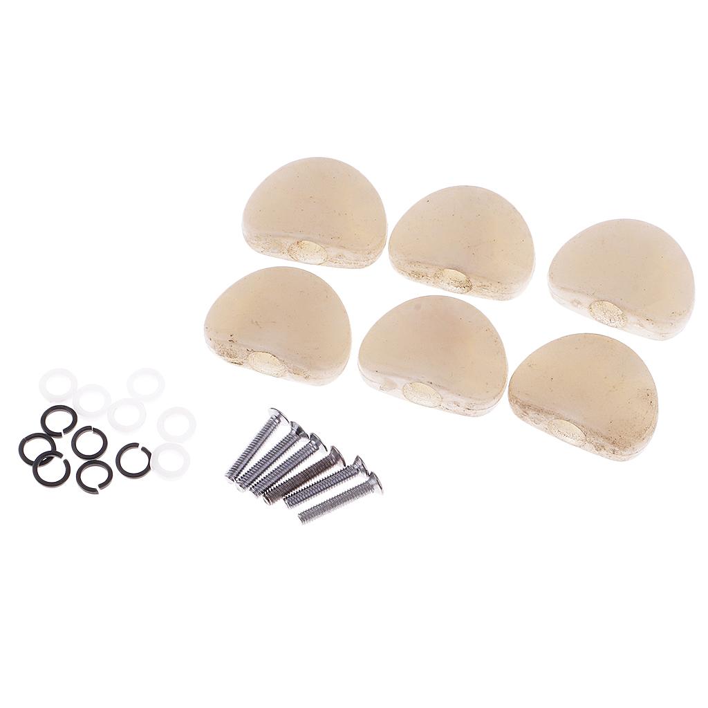 Sunnimix 6 Miếng Bắt Sóng Máy Đầu Núm Nắp Đặt Cho Âm/Đàn Guitar Điện Phụ Kiện Ngọc Trai-Trắng