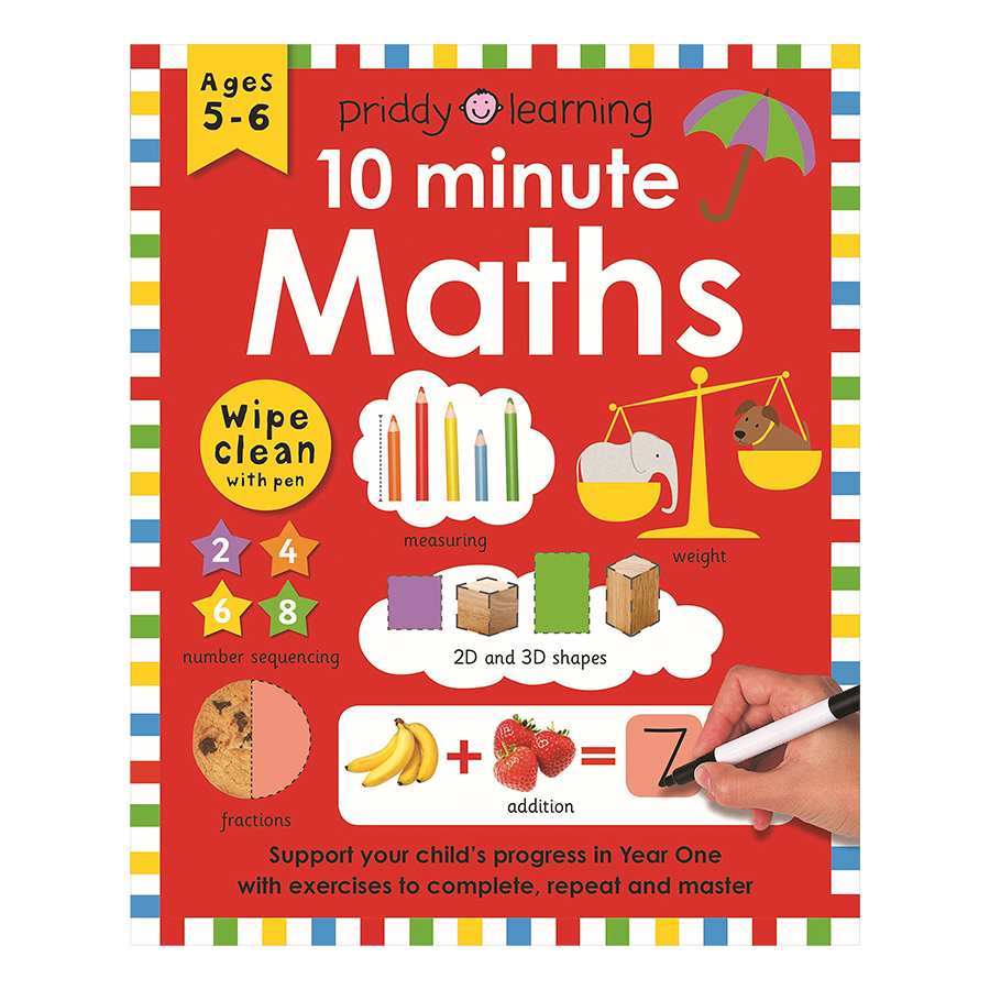 Priddy Learning 10 Minute Maths Wipe Clean Workbooks (Ages 5+)