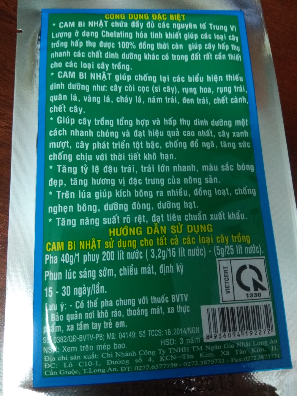 Phân bón lá trung vi lượng CAMBi Nhật tăng trưởng bổ dưỡng cho cây trồng - gói 40 gram