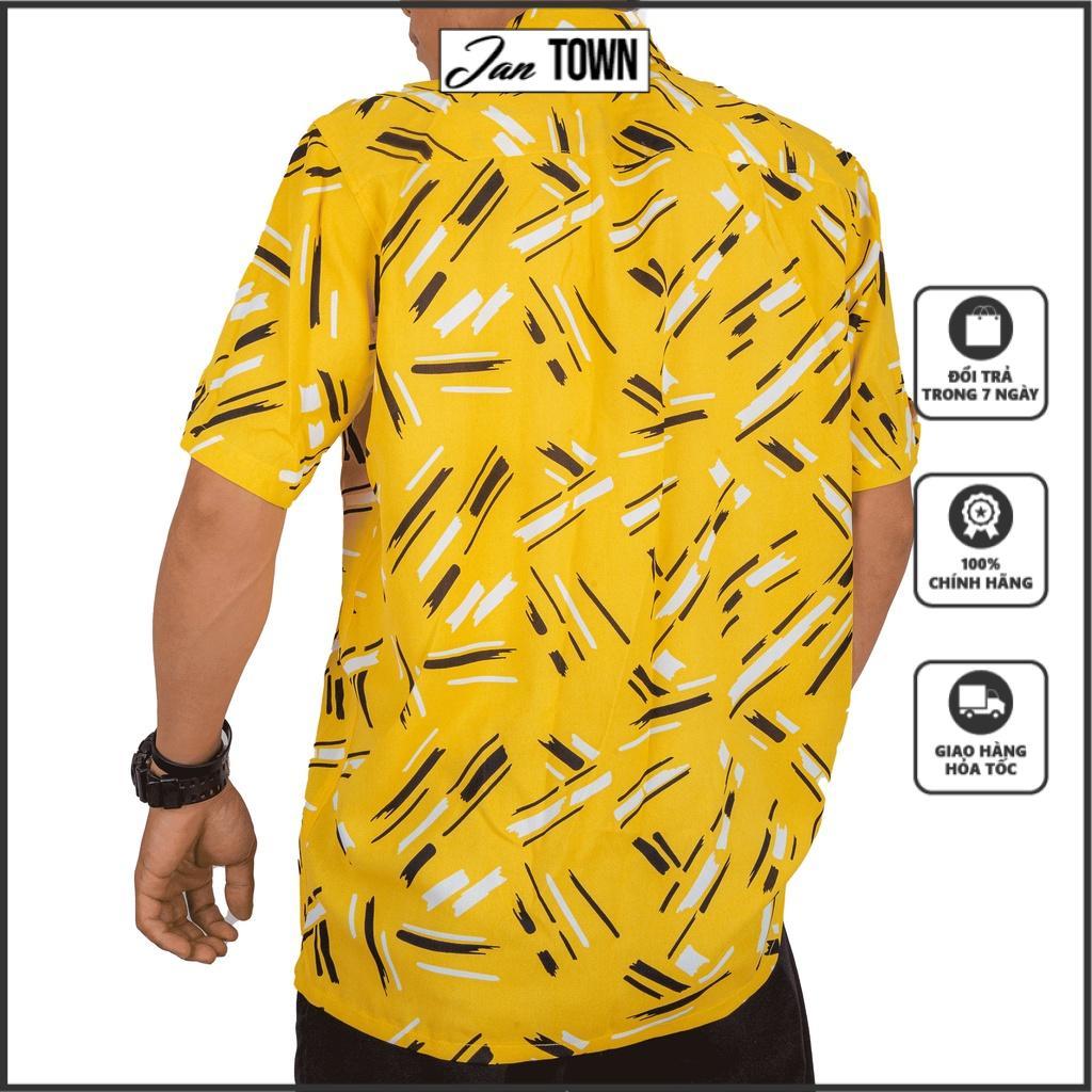 Áo Sơ Mi Nam Tay Ngắn Họa Tiết yellow print