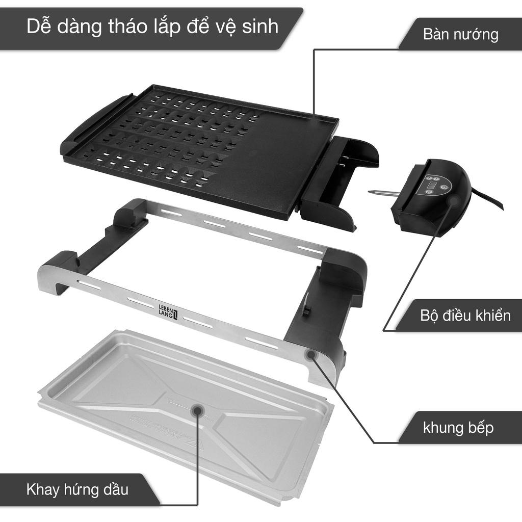 Bếp nướng điện không khói LEBENLANG LBD9279 khay nướng tháo rời, công suất 1400W - hàng chính hãng