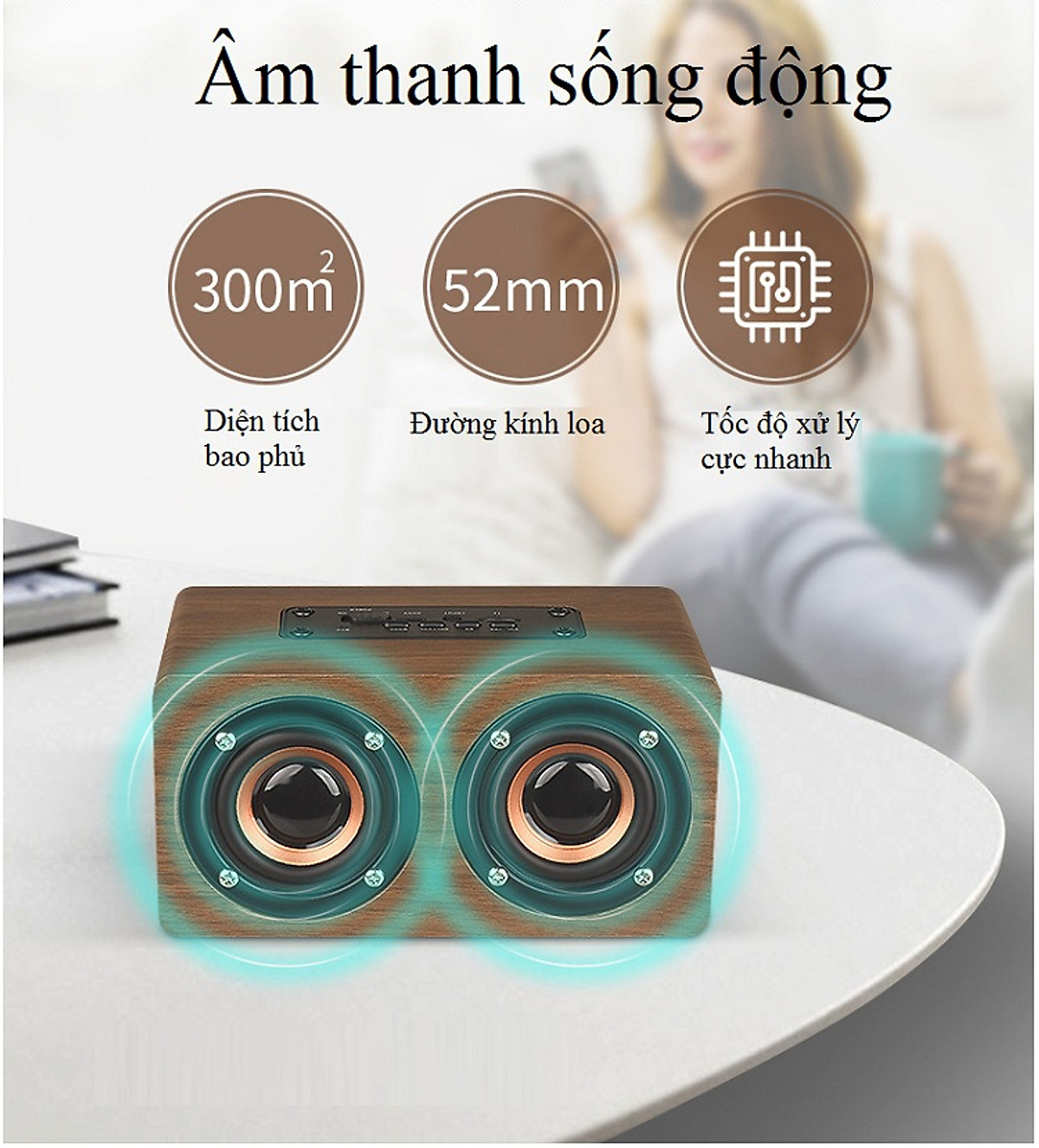 Đồng Hồ Tích Hợp Loa Bluetooth Không Dây W-05