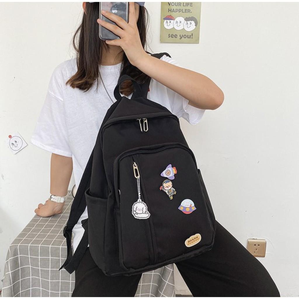 BL85-86/Balo Ulzzang nhiều ngăn đựng laptop 14inch tiện lợi đi học - tặng Sticker Cute Đính Kèm