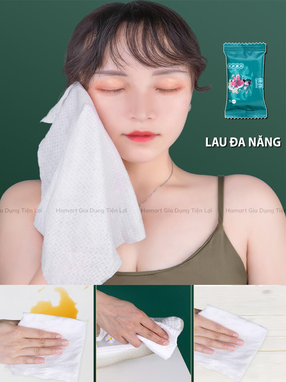 Khăn Nén Viên Kẹo Đa Năng Hamart Khăn Tắm Du Lịch Rửa Mặt Lau Chùi Vệ Sinh Tiện Lợi