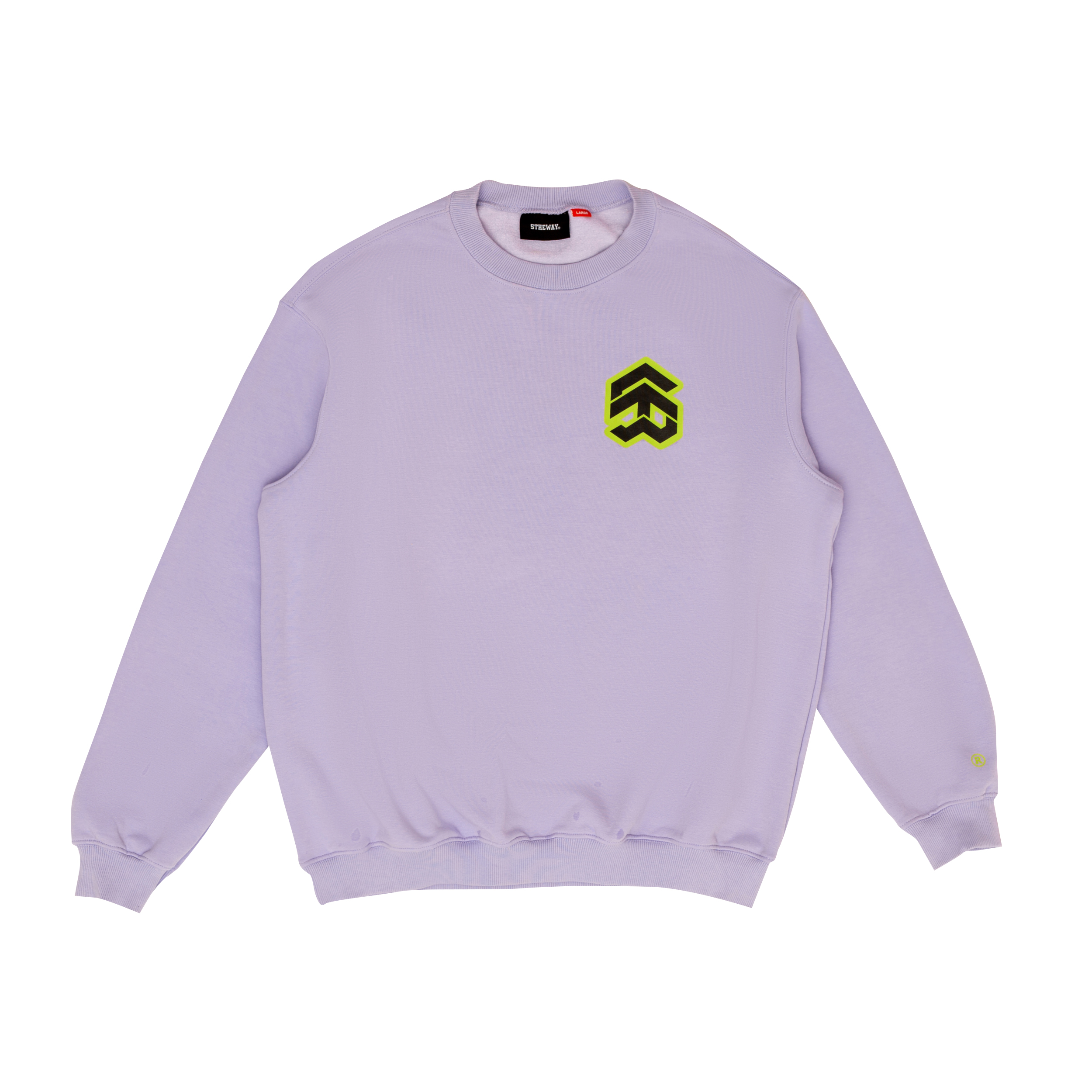 Áo Sweater 5THEWAY Tay Dài Tím aka /stroke/ BIG LOGO SQUARE SWEATER in PASTEL LILAC