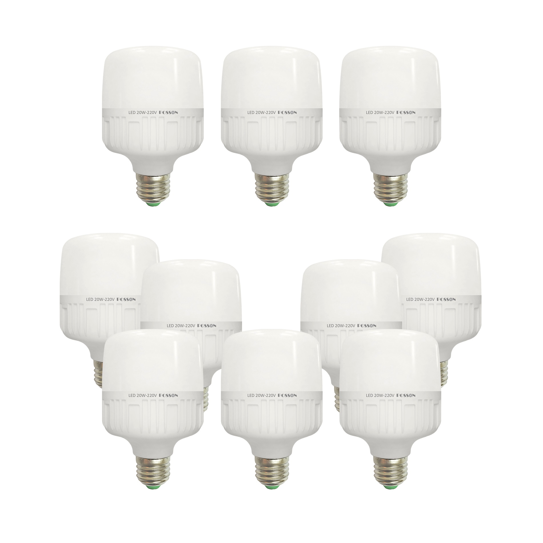 10 Bóng đèn Led trụ 20w siêu sáng tiết kiệm điện kín chống nước Posson LC-H20x