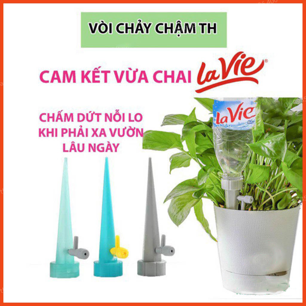 Set 12 Vòi Tưới Cây Tự Động TH Garden Nhỏ Giọt Chảy Chậm - Vòi Tưới Nước Tự Động Lắp Vừa Nhiều Mẫu Chai Trên Thị Trường ( Lavie, Coca, 0 Độ...)