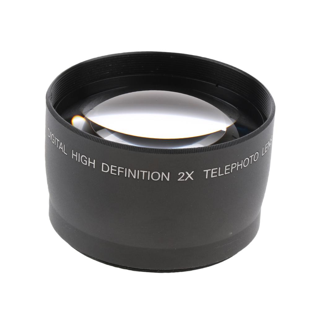 2pcs 58mm 2x Magnification Telephoto Lens For Canon Nikon  Cameras