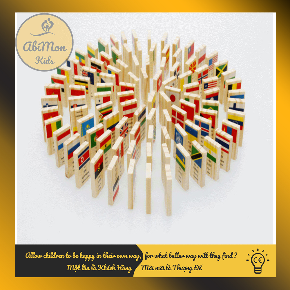 Domino Gỗ Cờ Các Quốc Gia  || Montessori cao cấp || Đồ chơi Gỗ - Giáo dục - An toàn - Thông minh
