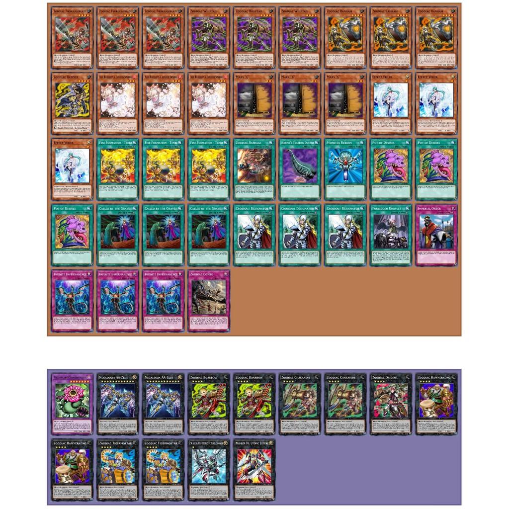 Bài Yugioh ️️ Thẻ bài Yugioh Zoodiac deck 54 lá