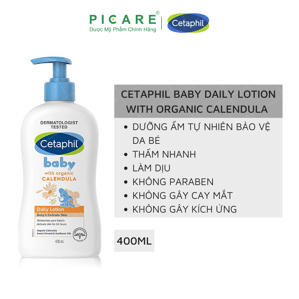 Sữa Dưỡng Ẩm Dịu Nhẹ Hằng Ngày Cho Bé Cetaphil Baby Daily Lotion with Organic Calendula 400ml