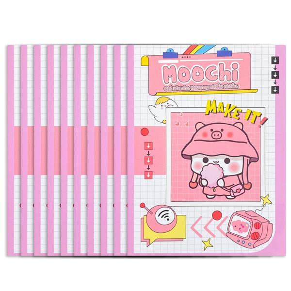 Bộ 6 Tập Học Sinh Moochi - 4 Ô Ly Vuông - 96 Trang 120gsm - The Sun - Heo Hồng