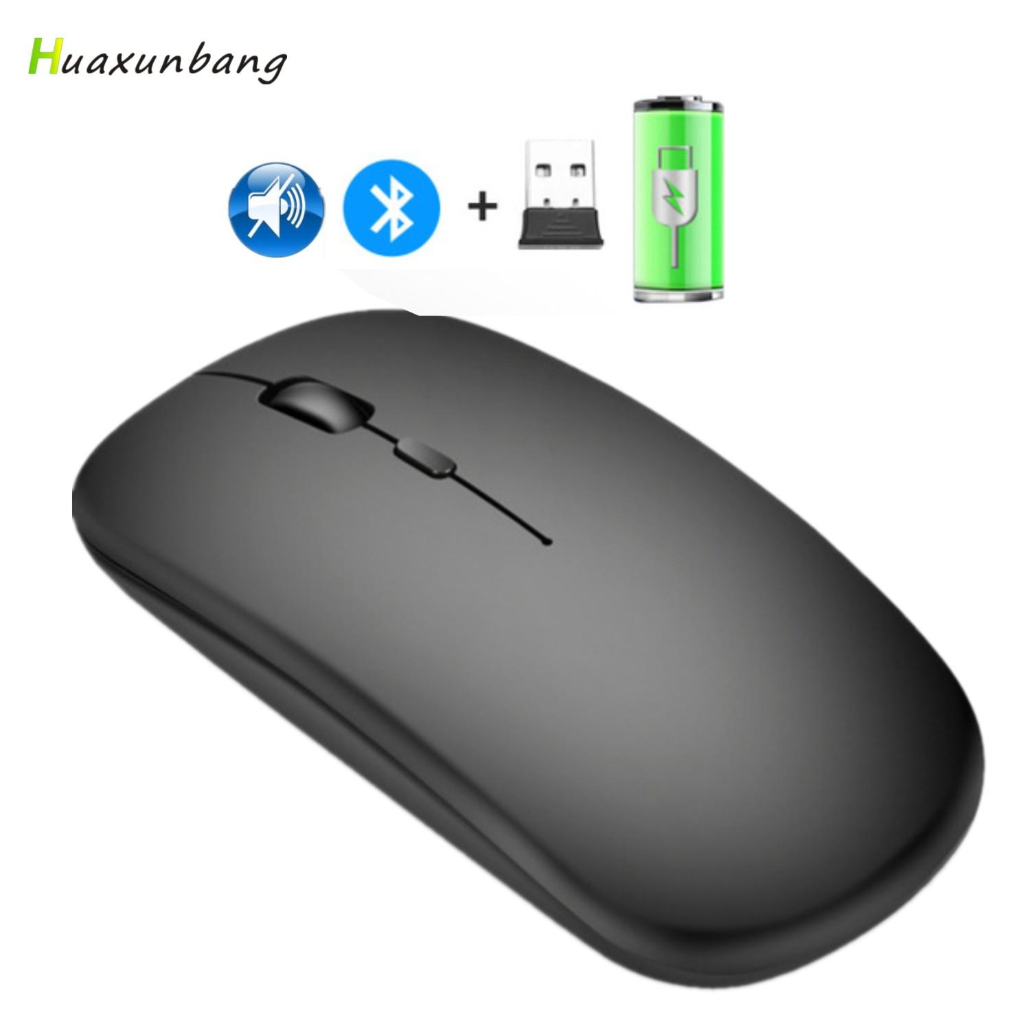 Chuột Không Dây Bluetooth Sạc Mause Ergonomic 2.4 Quang Im Lặng Chế Độ Kép USB Game Thủ Chơi Game Cho Máy Tính, Laptop