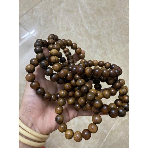 Vòng lắc tay nam loại 12 ly hạt chìm và nổi gỗ thơm bach - xanh màu tự nhiên