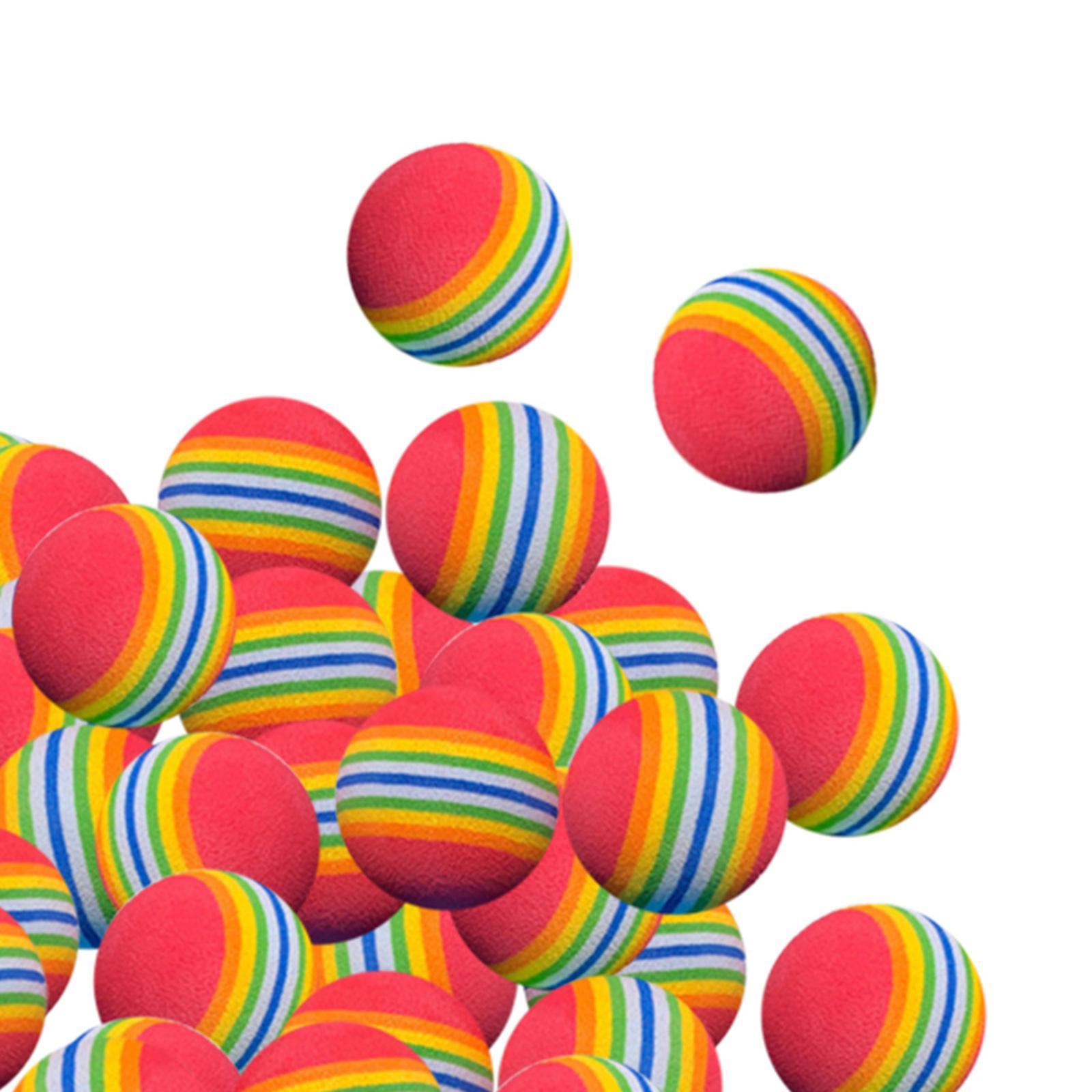 50x EVA Sponge Golf Balls Stripe Foam Practice Golf Ball 42mm