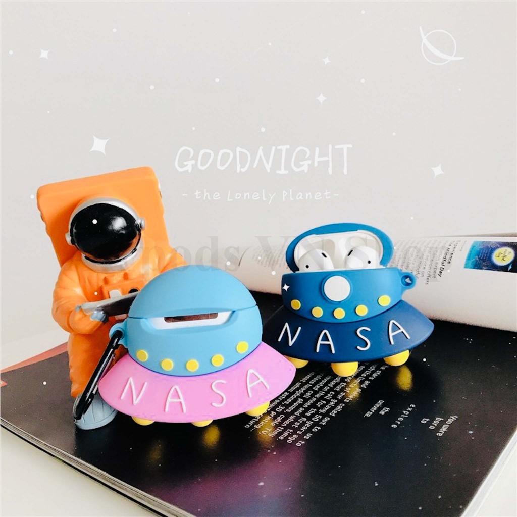 Bao Case Ốp dành cho Airpods 1 và 2 đĩa bay Nasa kute silicon 3D cao cấp
