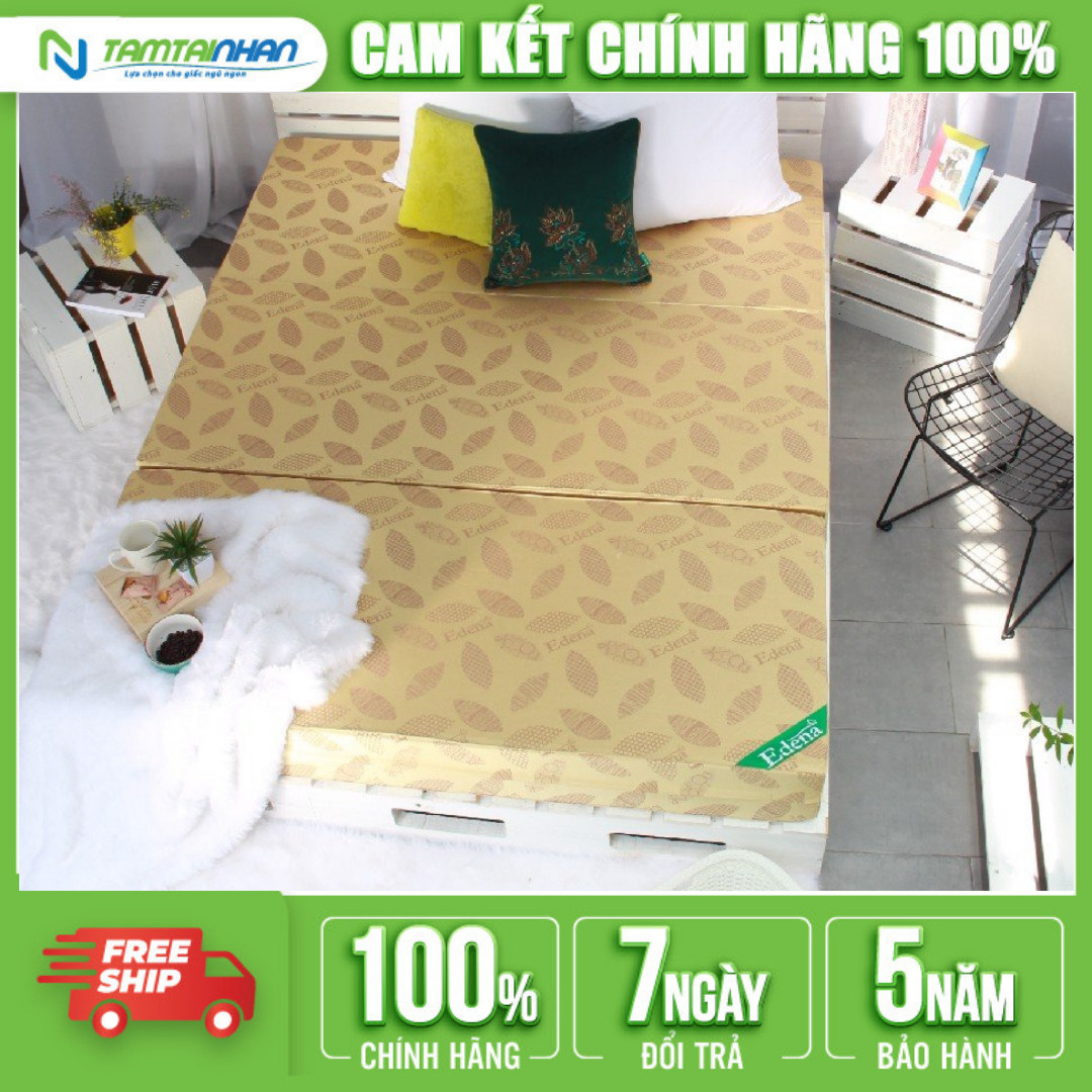 Nệm Bông Ép Gấp 3 Edena Cao Cấp-Độ cứng cao -Bảo hành 5 năm