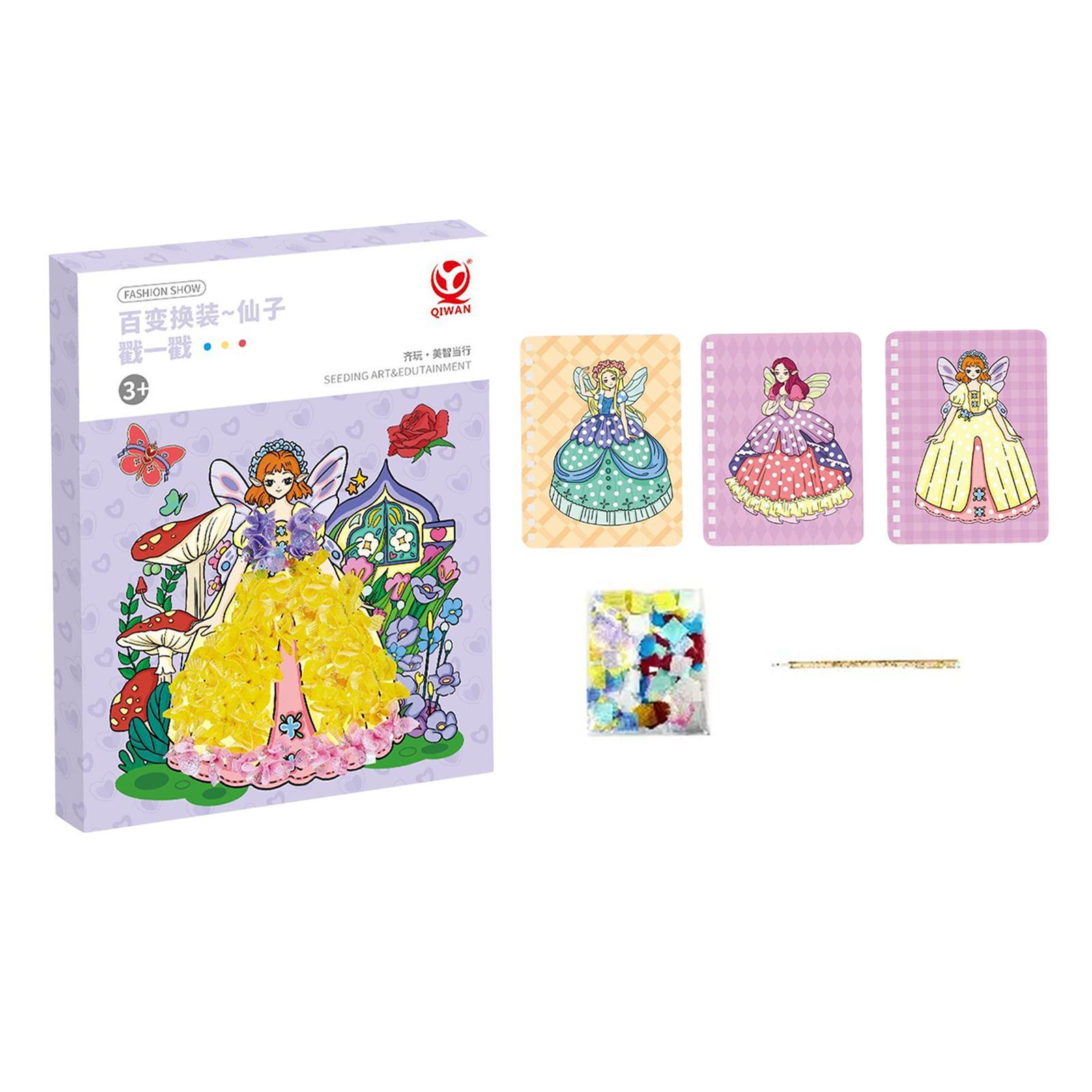 Colorful Watercolor Painting Book, Princess Theme Reusable Sticker Book, Removable Travel Sticker Book for Kids Birthday Party Supplies Awards