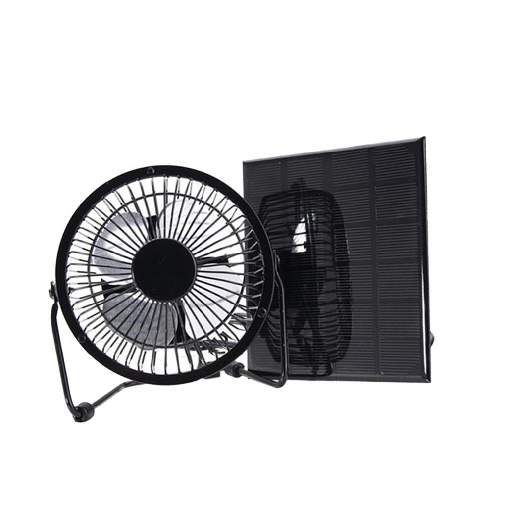 Solar Panel Power Charging External Battery Charger 6V 3W & 4'' Cooling Fan