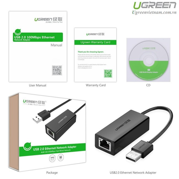 Cáp Chuyển Đổi Ugreen USB Sang RJ45 - Hàng Chính Hãng