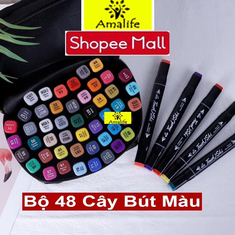 Bộ 48 Bút Màu Dạ Maker Touch 2 Đầu Họa Cụ Để Vẽ Tranh, Tô Màu, Vẽ Anime, Highlight, Take Note - Chính Hãng Amalife