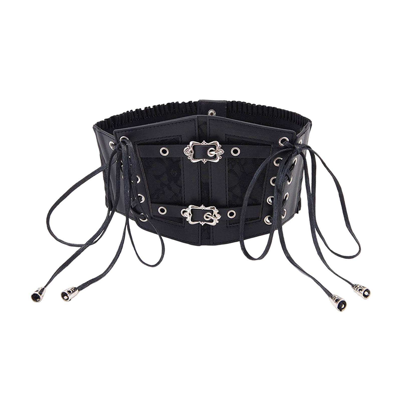 Women Lace up Tied Waist Belt, Wide Dress Belt Waistband Corset Belts for Club Dresses Dancing Custume Cosplay
