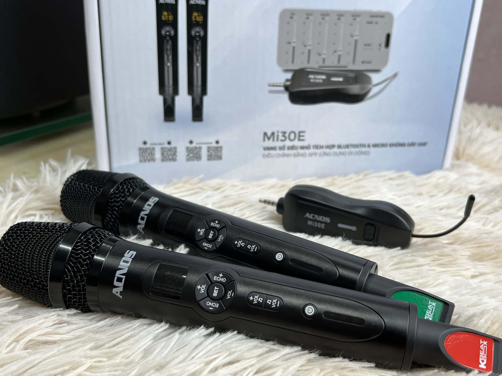 Vang số siêu nhỏ chỉnh app tích hợp Bluetooth &amp; Micro không dây UHF ACNOS MI30E [HÀNG CHÍNH HÃNG]