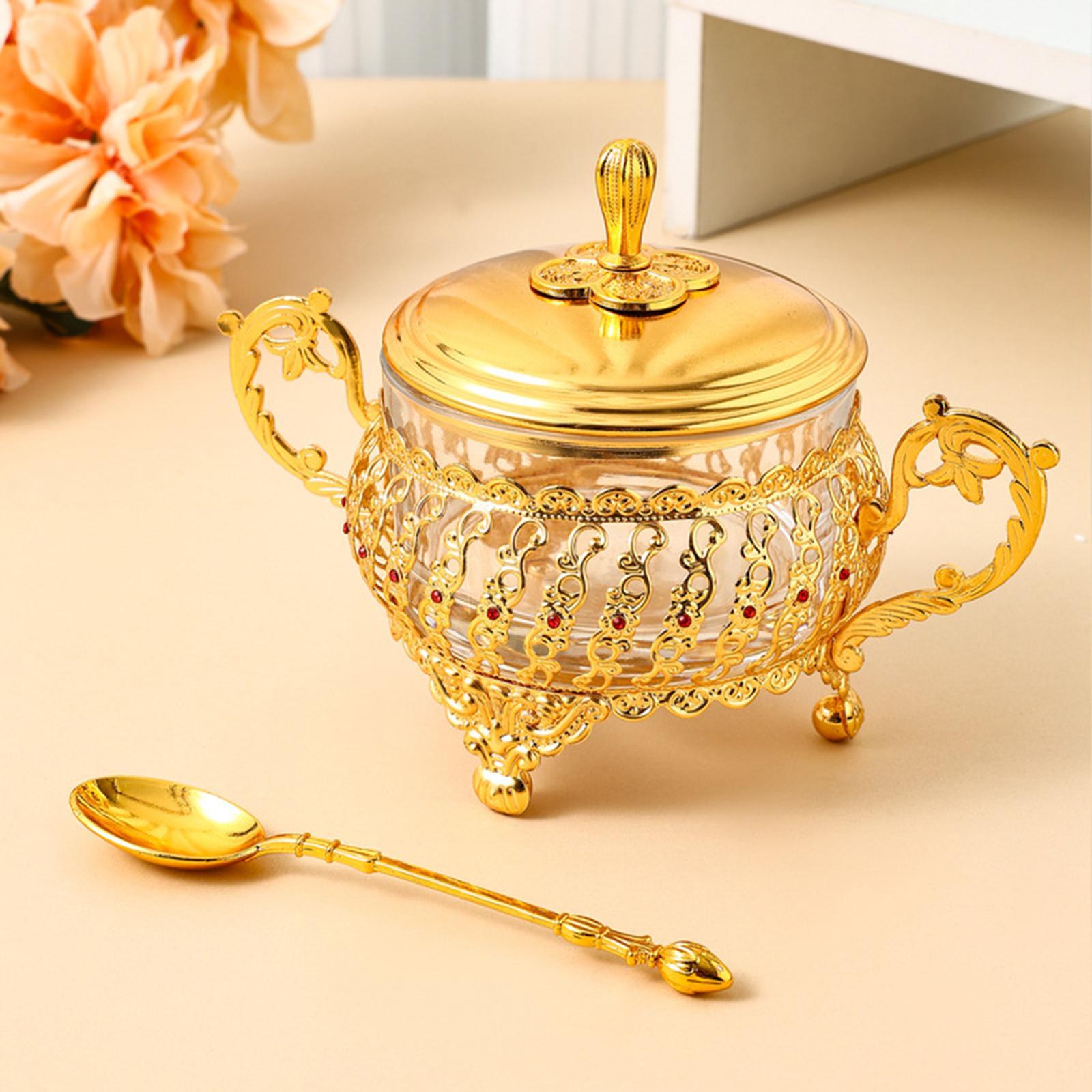 Sugar Bowl with Lid Spoon Sugar Container for Kitchen Restaurant Bar