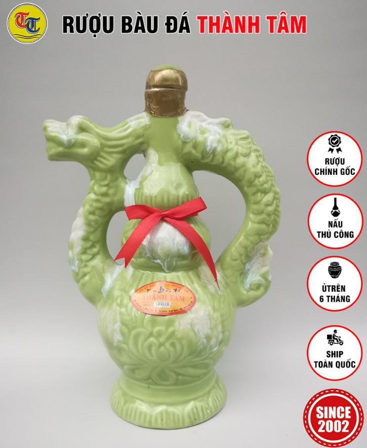 Đặc Sản Bình Định - Rượu Bàu Đá Thành Tâm BA BẦU (Màu xanh ngọc) 650ml - OCOP 3 Sao