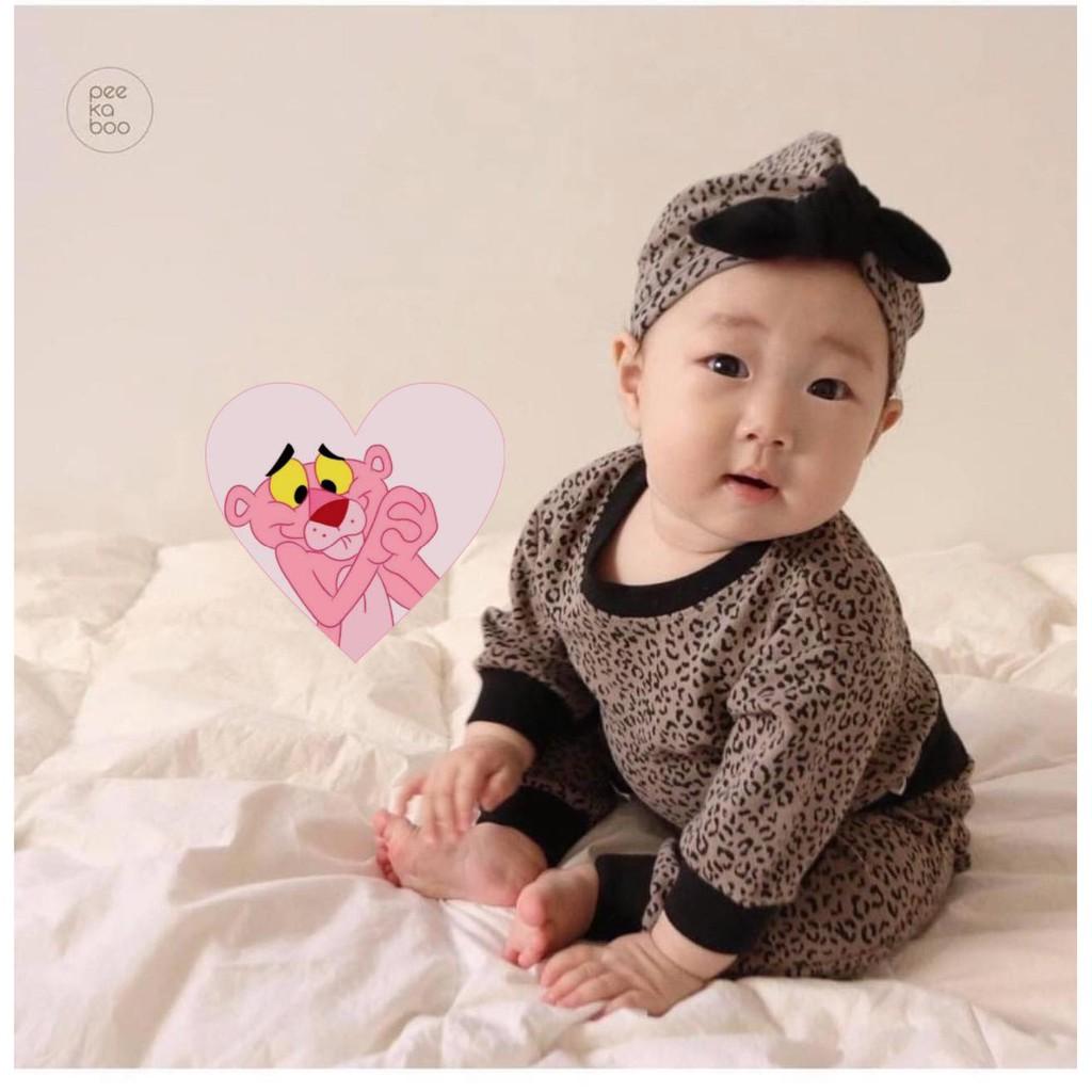 Bộ Dài Tay Cho Bé Bộ Da Beo Bo Viền Cho Bé Chất cotton cao cấp form siêu đẹp bé mặc ngủ bao ấm