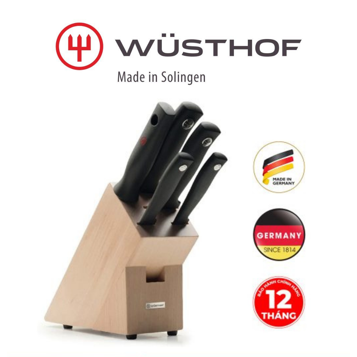 Bộ dao 5 món Wusthof Silverpoint - Sản xuất tại Đức - Hàng chính hãng