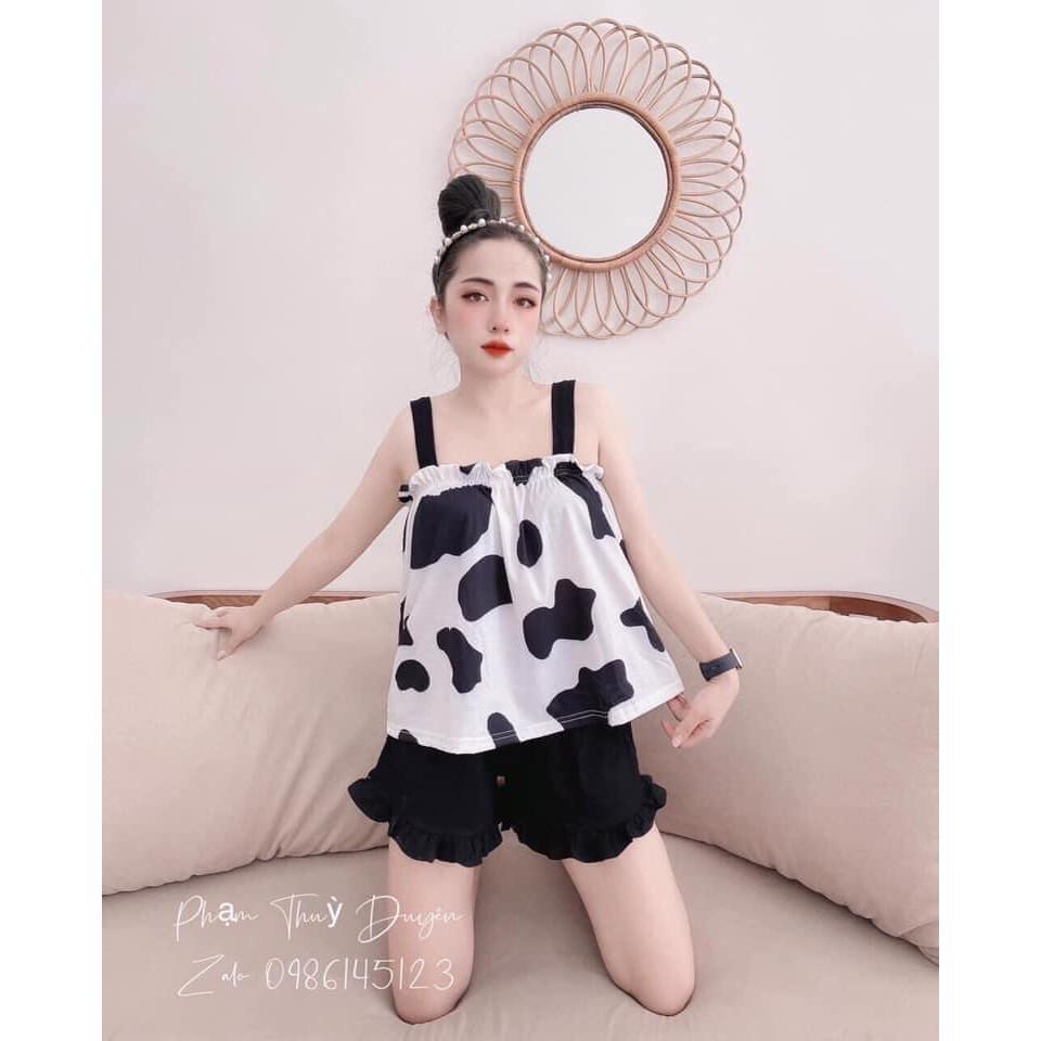 Bộ Ngủ 2 Dây Bò Sữa Hot Trend