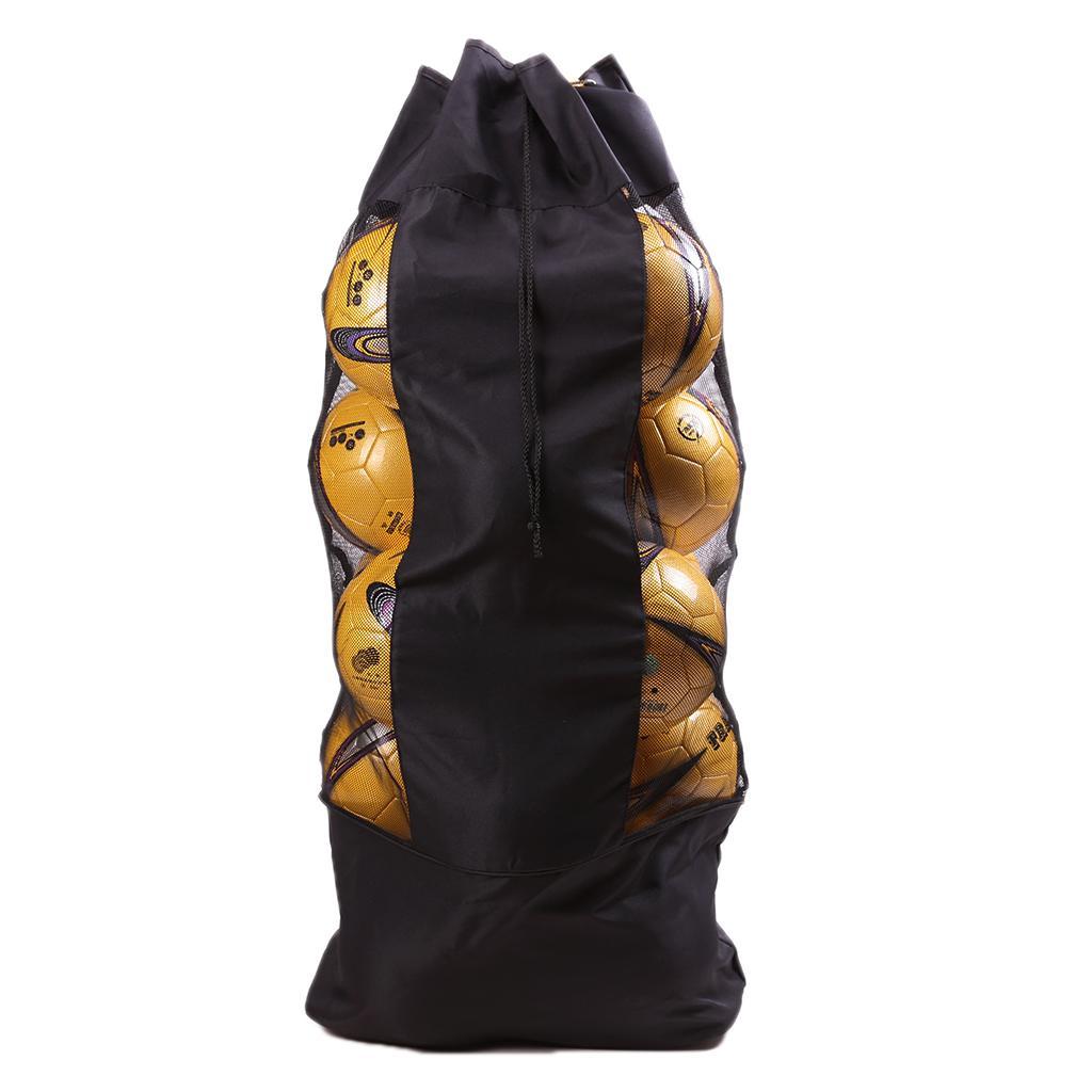 Large Heavy Duty Soccer Ball/Basketball/Volleyball Mesh Bag Adjustable Shoulder Belt