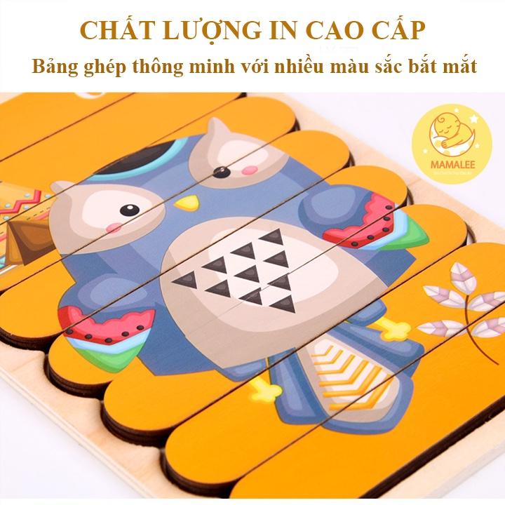 Đồ Chơi Ghép Hình Que Kem Gỗ In 2 Mặt - Phát Triển Tư Duy Cho Trẻ 1-3 tuổi - Đồ Chơi Giáo Dục Montessori