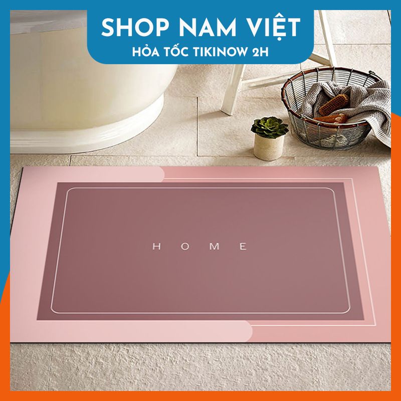 Thảm Nhà Tắm, Nhà Bếp Siêu Thấm Nước, Chống Trơn Trượt Tối Giản, Hiện Đại Navivu - Hcn Hồng - 40Cm X 60 Cm