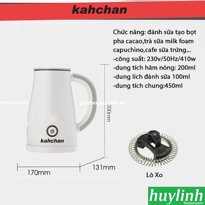 Máy đánh sữa tạo bọt, pha cacao Kahchan EP2178 - 450ml - Hàng chính hãng