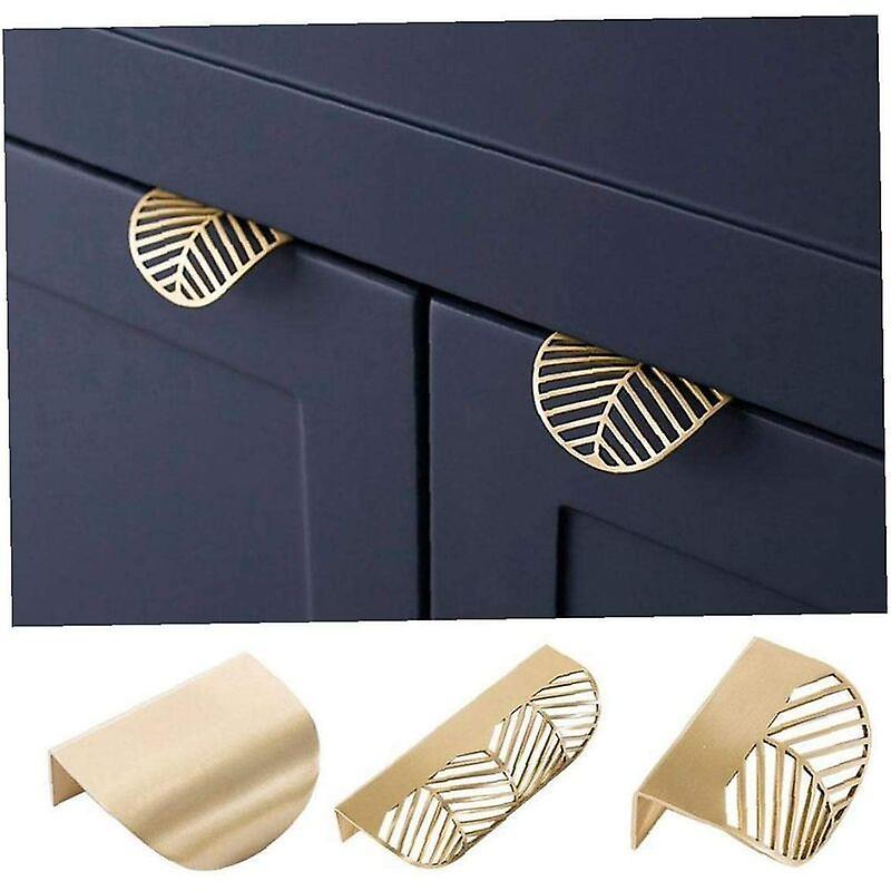 2PCS Hình dạng tấm tủ áo len đồng thau Dor nhà bếp tay cầm ngăn kéo cửa đồng