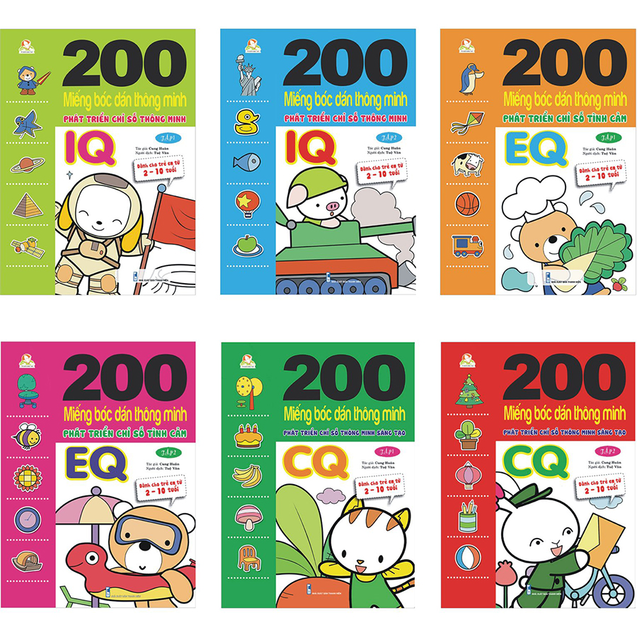 Combo 200 Miếng bóc dán thông minh 2-10 tuổi