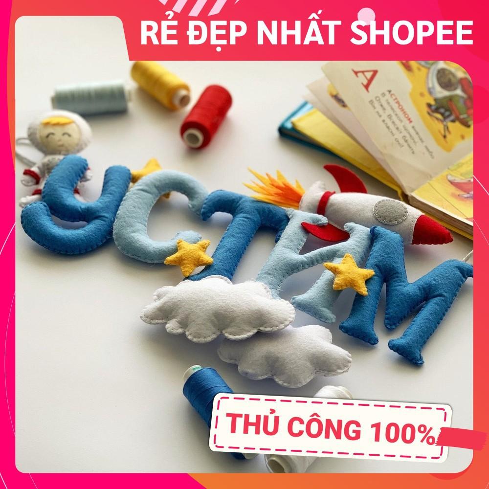 Bảng tên treo phòng ngủ handmade, bảng tên tròn trang trí thôi nôi cực đẹp mẫu bầu trời