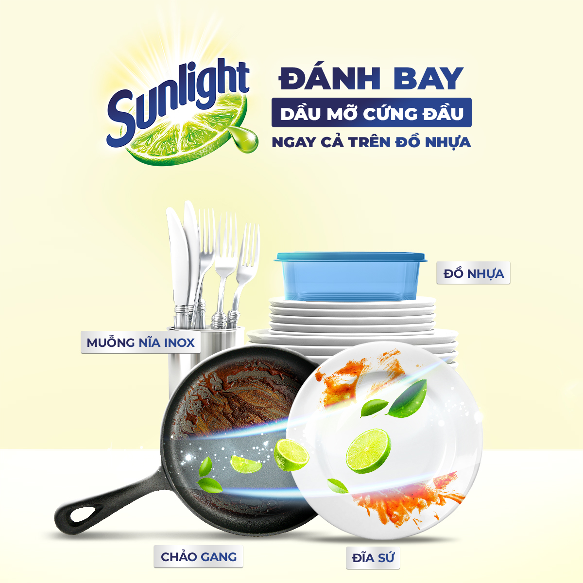 Nước Rửa Chén Sunlight Chuyên Dụng Thùng 9.5kg, Làm Sạch Dầu Mỡ, Khử Mùi Tanh Cho Gia Đình Nhà Hàng