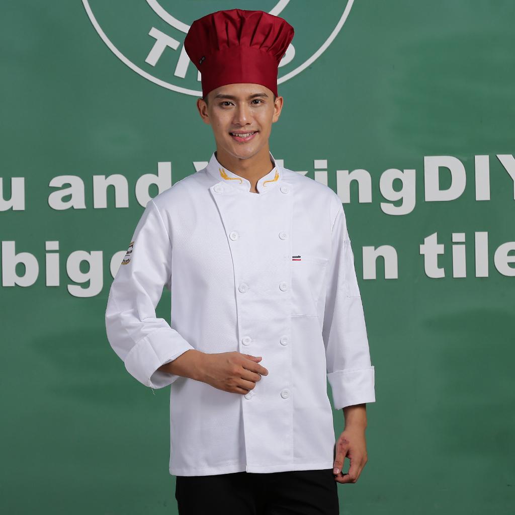 Women Men’s Chef Jacket Kitchen Uniform Food Service Waiters' Work Clothes