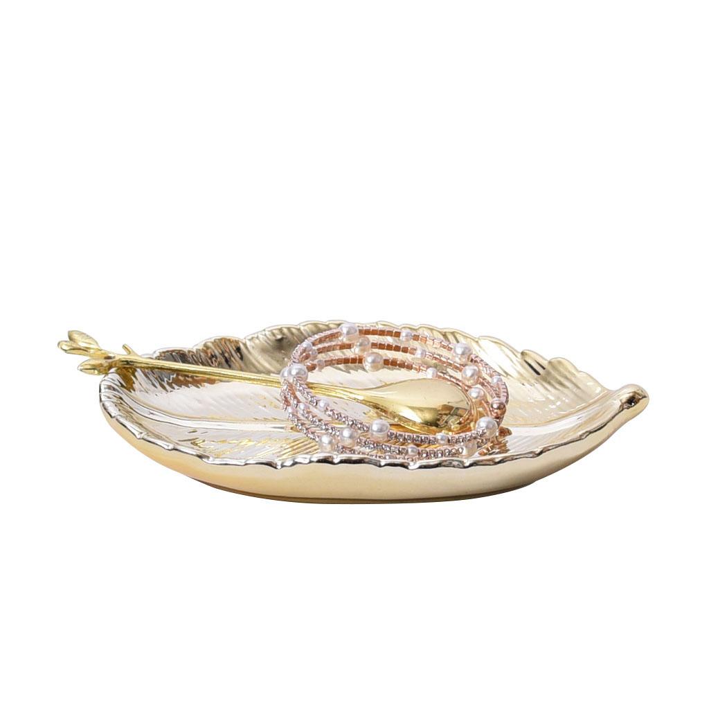 Nordic Room Decor Ceramic Leaf Tay Pad Key Trinkets Necklace Jewelry Holder