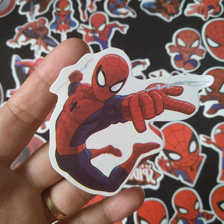 Bộ Sticker dán cao cấp chủ đề SPIDER MAN - NGƯỜI NHỆN - Dùng dán Xe, dán mũ bảo hiểm, dán Laptop